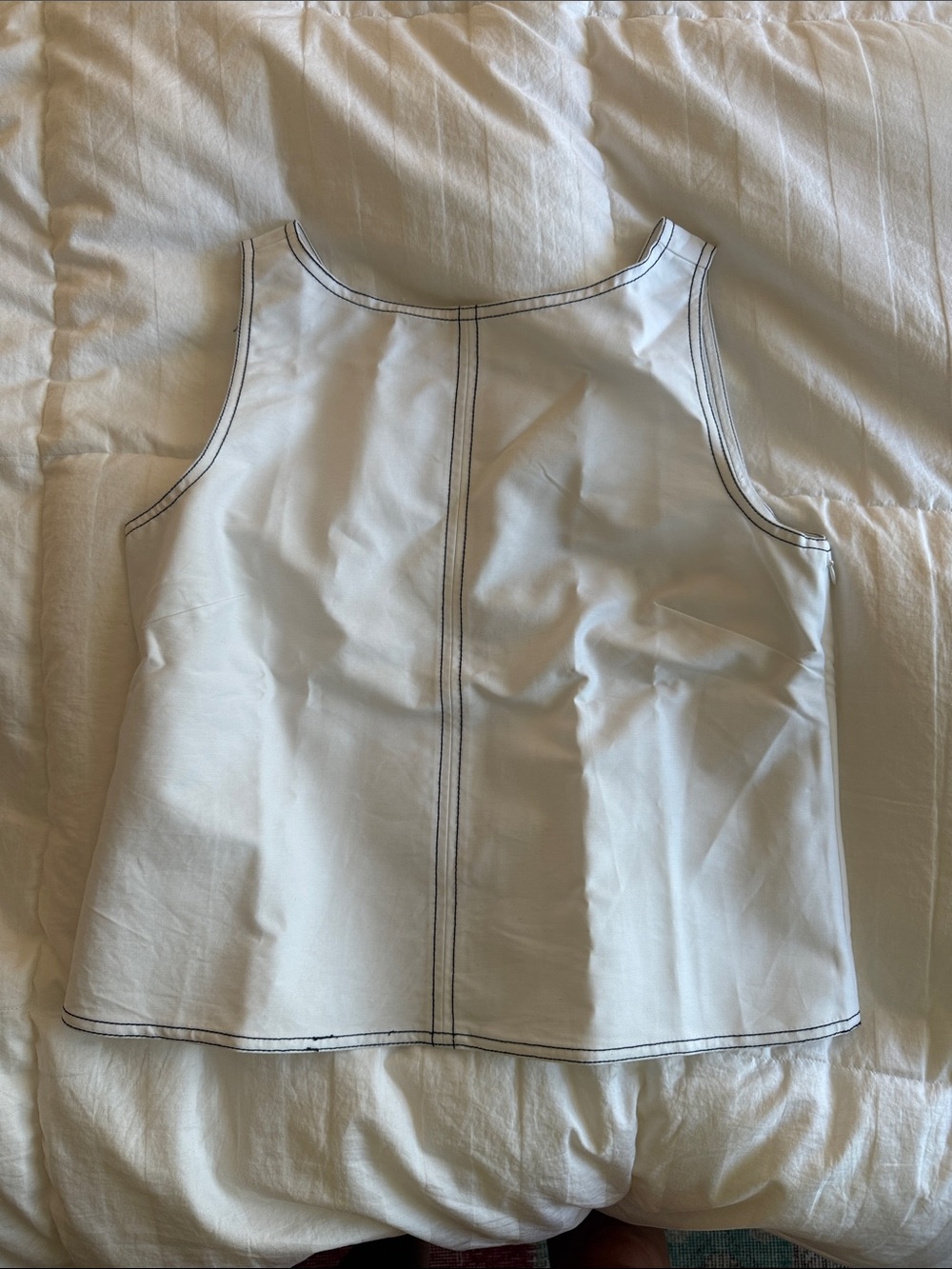 Women’s White Tank Top with Contrast Stitching